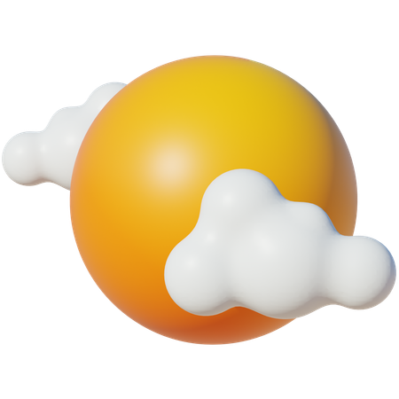 Sol con nube  3D Icon