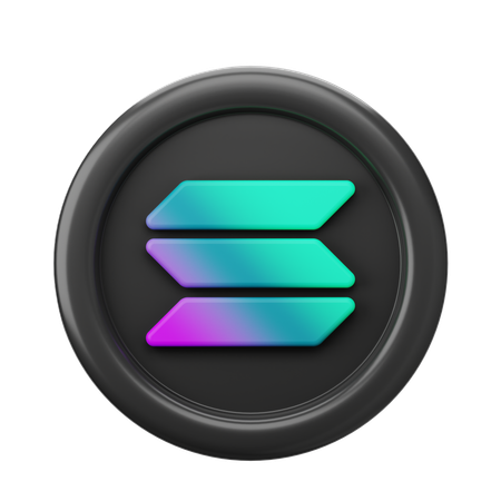 Solana sol coin  3D Icon