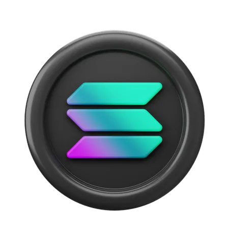 Solana sol coin  3D Icon