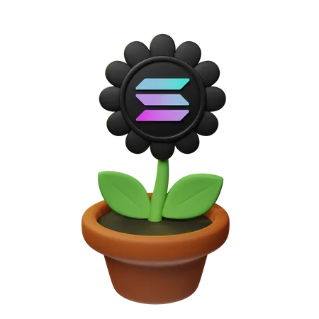 Pot de plante sol crypto  3D Icon