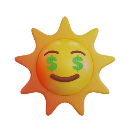 Sol dinero ojo emoji  3D Icon