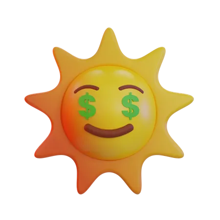 Sol dinero ojo emoji  3D Icon