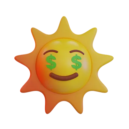 Emoji de olho de dinheiro de sol  3D Icon