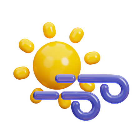 Sol e vento  3D Icon