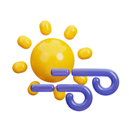 Sol e vento  3D Icon