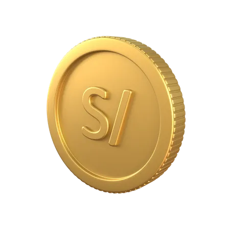 Sol Gold Coin 3D Illustration