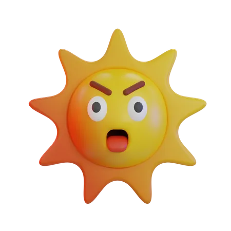 Sol impactante emoji  3D Icon