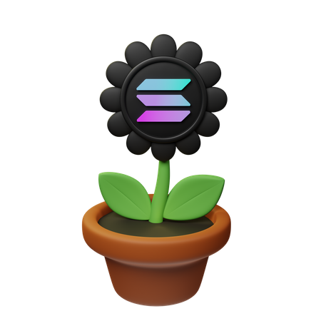 Sol Krypto Blumentopf  3D Icon