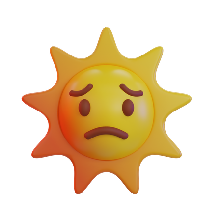 Emoji de llanto de sol  3D Icon