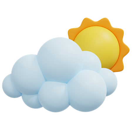 Nube de sol  3D Icon