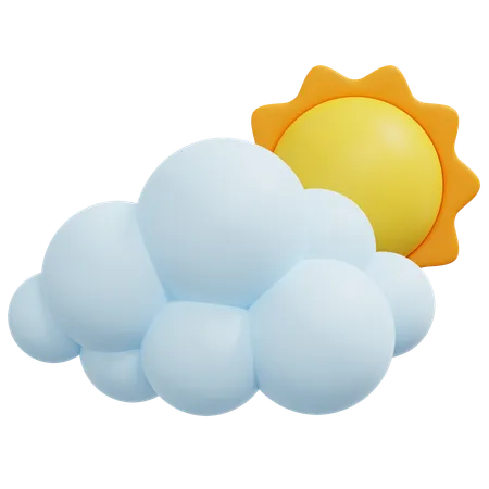 Nube de sol  3D Icon