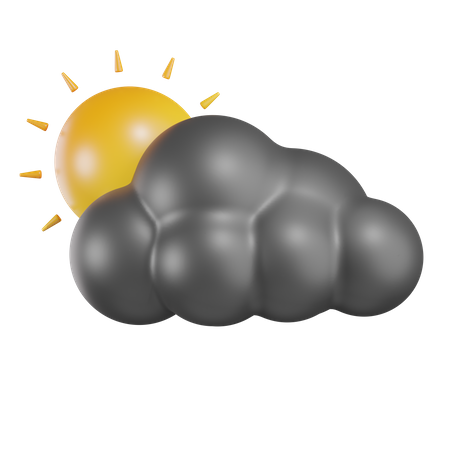 Sol nublado sem chuva  3D Icon