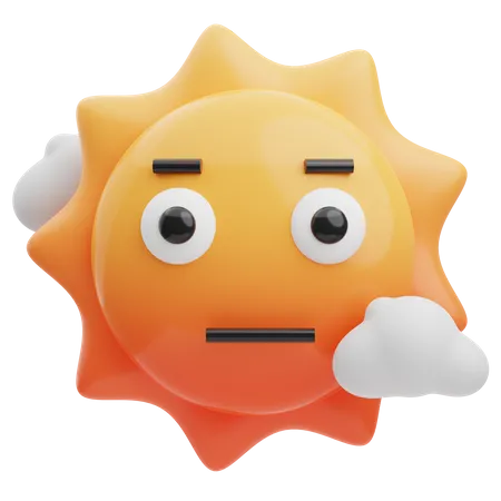 Sol plano  3D Emoji