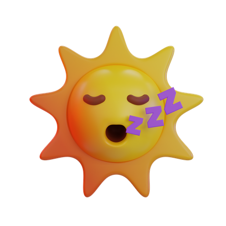 Emoji soñoliento del sol  3D Icon