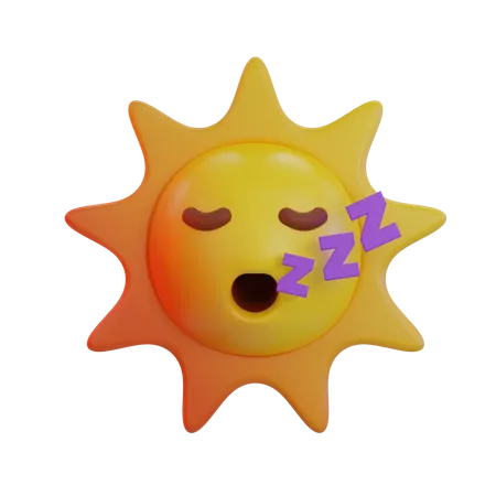 Emoji soñoliento del sol  3D Icon