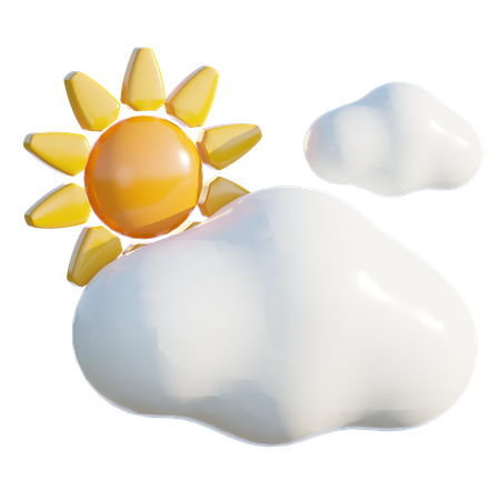 Sol y nube  3D Icon