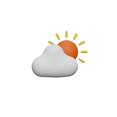 Sol y nube  3D Icon