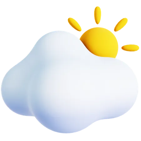 Sol y nube  3D Icon