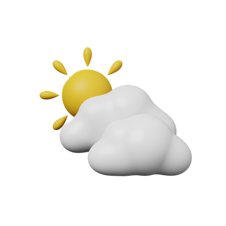 Sol y nube  3D Illustration