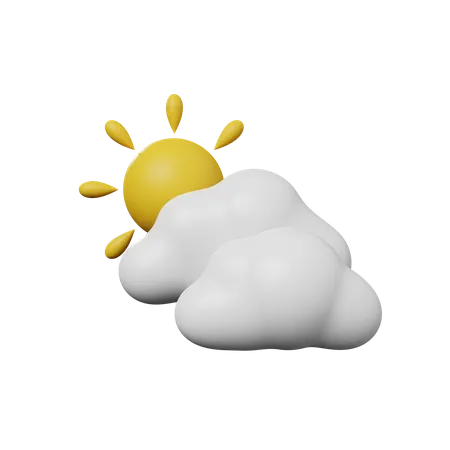 Sol y nube  3D Illustration