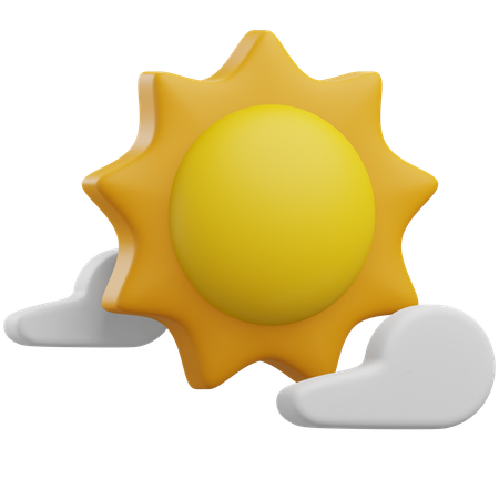 Sol y nube  3D Icon