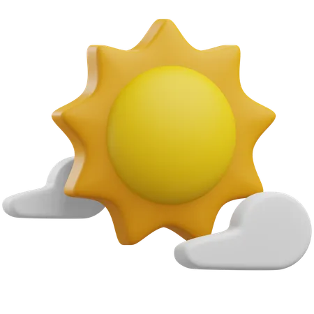 Sol y nube  3D Icon