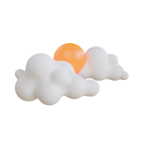 Sol y nube  3D Icon