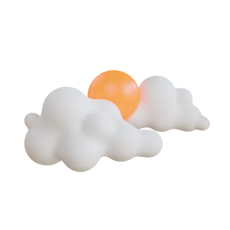 Sol y nube  3D Icon