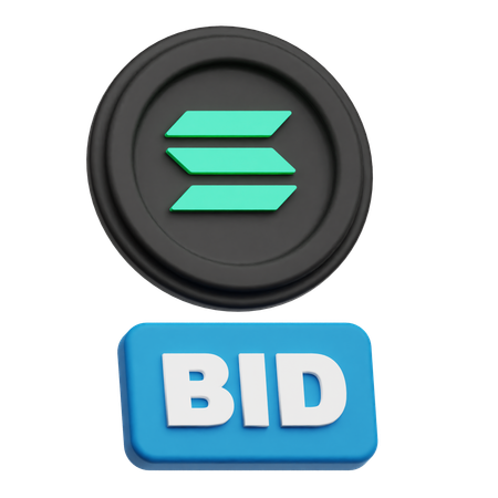 Solana Bid  3D Icon