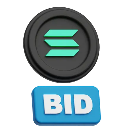 Solana Bid  3D Icon