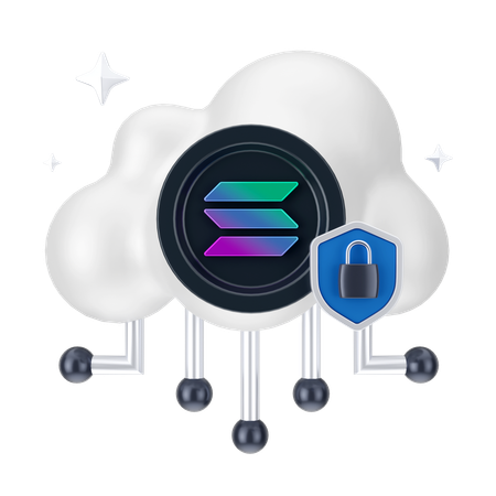 Solana Cloud Network  3D Icon