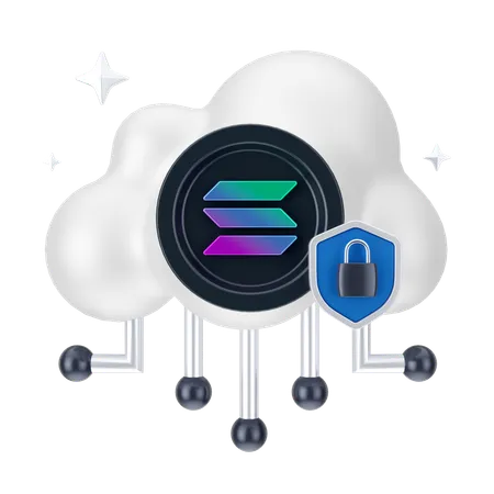 Solana Cloud Network  3D Icon