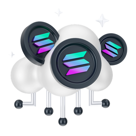 Solana Cloud Network  3D Icon