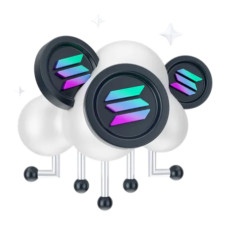 Solana Cloud Network  3D Icon