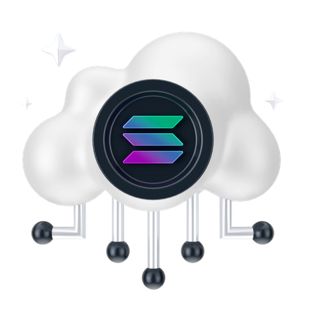 Solana Cloud Network  3D Icon