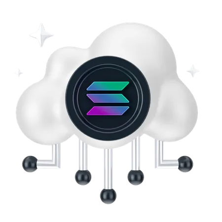 Solana Cloud Network  3D Icon