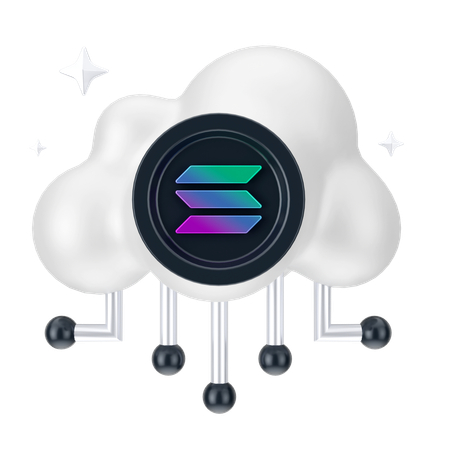 Solana Cloud Network  3D Icon