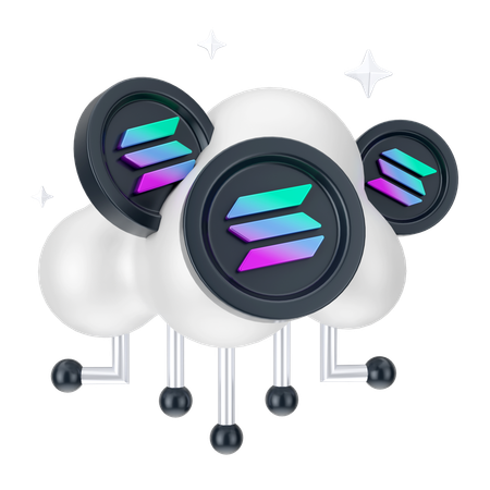 Solana-Cloud-Netzwerk  3D Icon