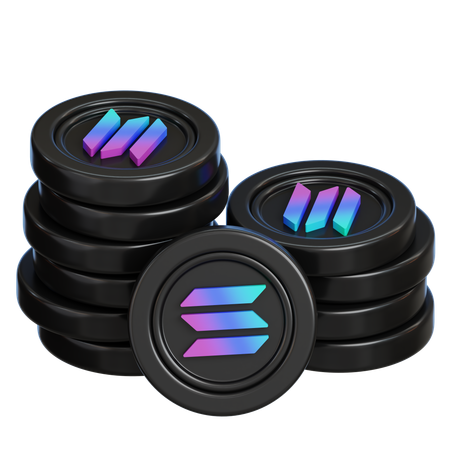 Moneda solana  3D Icon