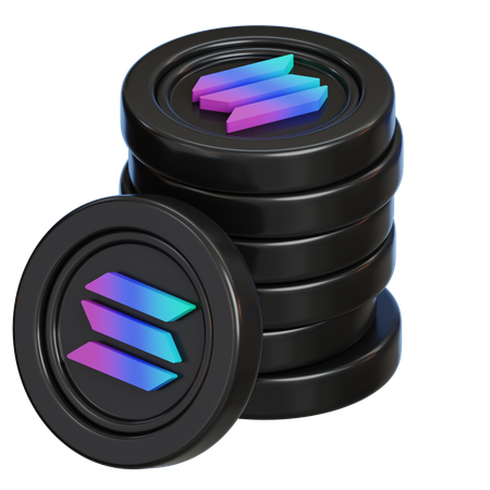 Moneda solana  3D Icon