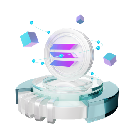 Moneda solana  3D Icon