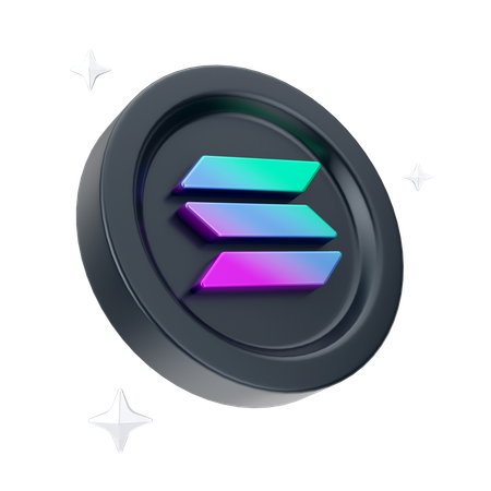 Solana Coin  3D Icon
