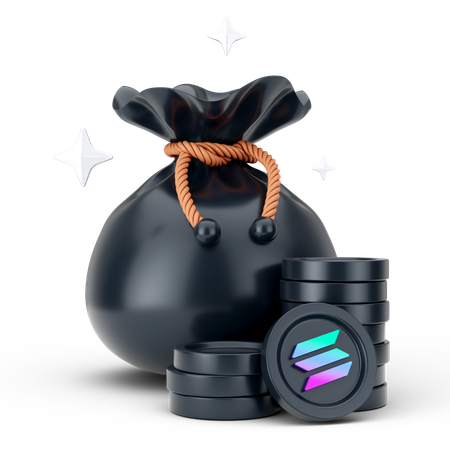 Solana Coin Bag  3D Icon