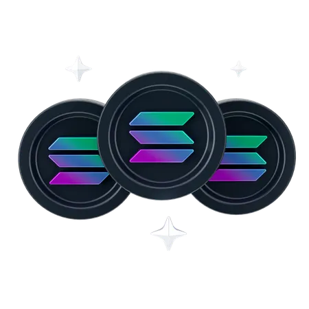 Solana Coins  3D Icon