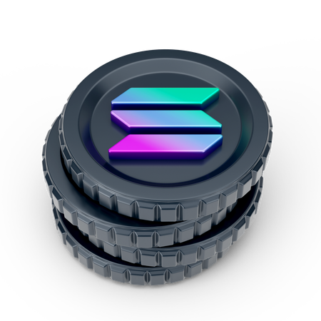 Solana Coins  3D Icon