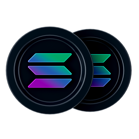 Solana Coins  3D Icon