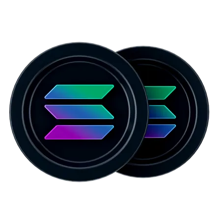 Solana Coins  3D Icon