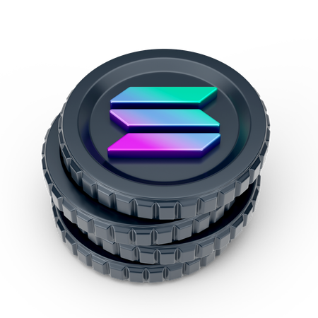 Solana Coins  3D Icon
