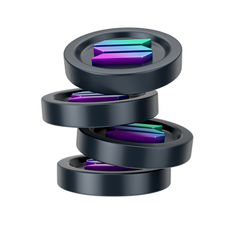 Solana Coins  3D Icon