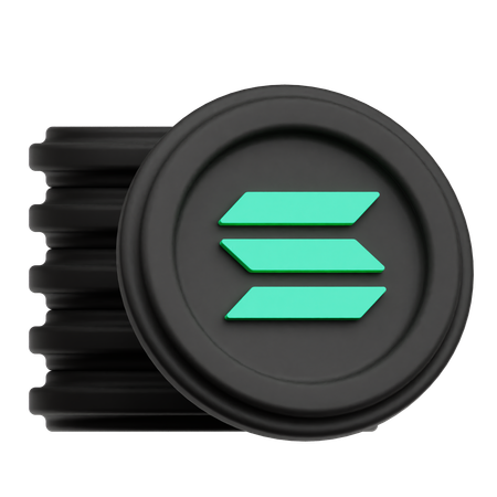 Moeda Cripto Solana  3D Icon